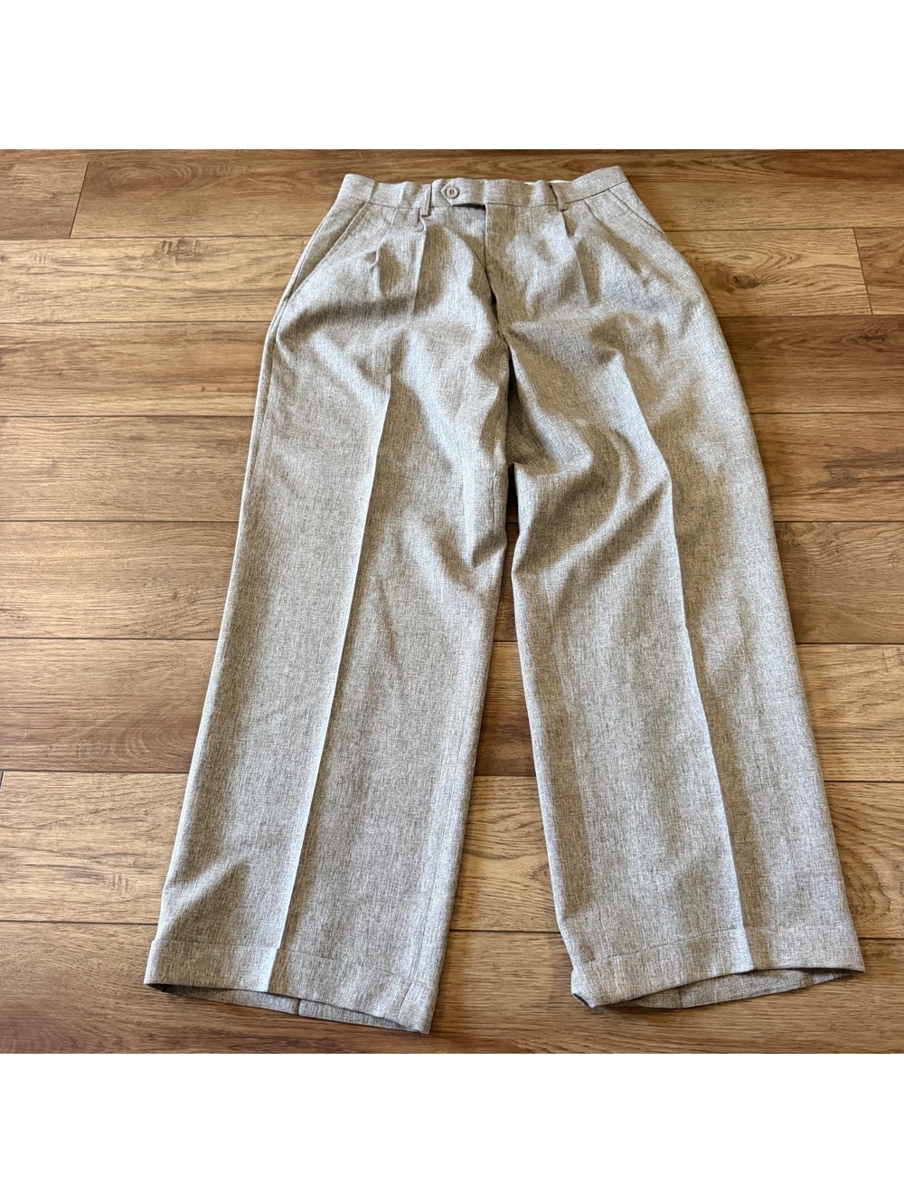Syllables Vintage Gray Pleated Wide Leg Pants 32x30